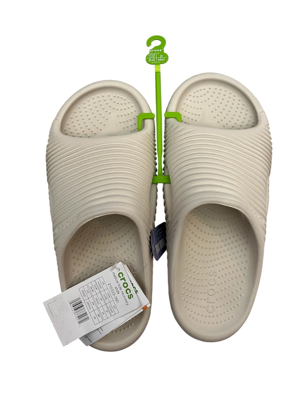 Crocs Mellow Recovery Slides Stucco Tide Women’s 9 Men’s 7 NEW WITH TAG